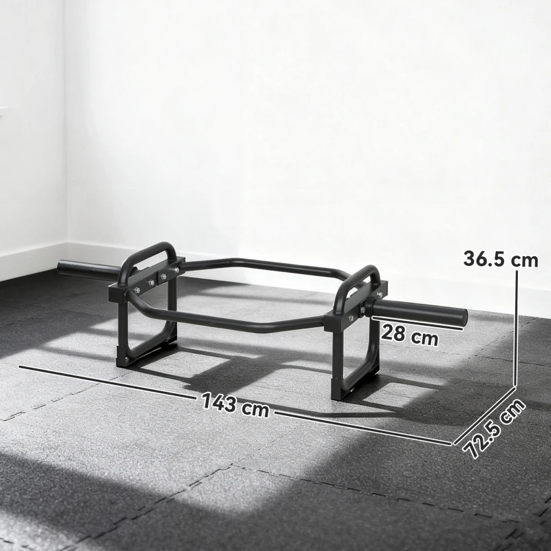 SPORTNOW Barra Olimpica Esagonale, Barra Bilanciere 5cm con Capacità 300kg per Panca, Stacchi, Scrollate, Nero