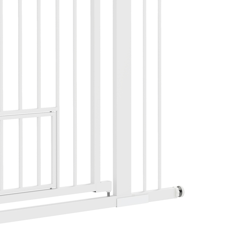 PawHut Cancelletto di Sicurezza per Cani Estensibile 76-104cm, Alto 106cm, Cancellino Cani Taglia Grande, Bianco