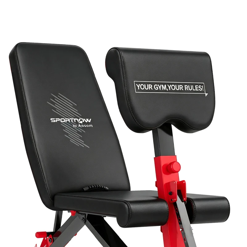 SPORTNOW Panca Pesi Regolabile per Home Gym, Pieghevole 300 kg, Inclinata/Declinata/Piana, 6 Posizioni Schienale
