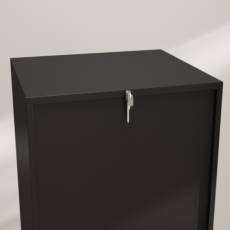 HOMCOM Credenza Cucina Alta Slim 180 cm, Mobile Dispensa a 5 Ripiani con Anta Soft Close, Antiribaltamento, Nero