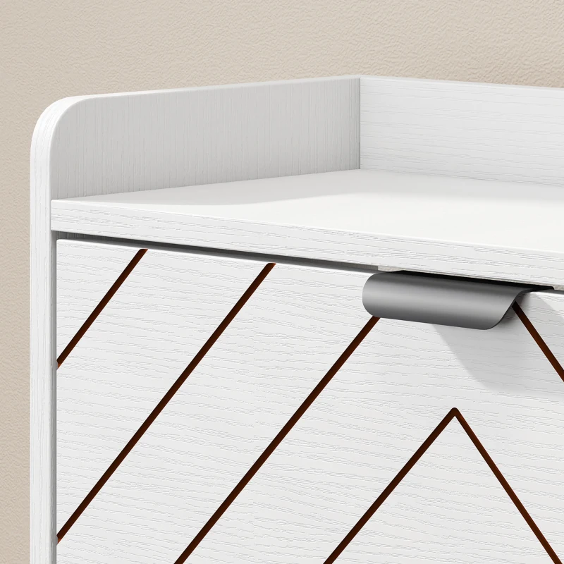 HOMCOM Zapatero Estrecho con 4 Cajones Abatibles y Divisores Ajustables para 8-16 Pares Blanco
