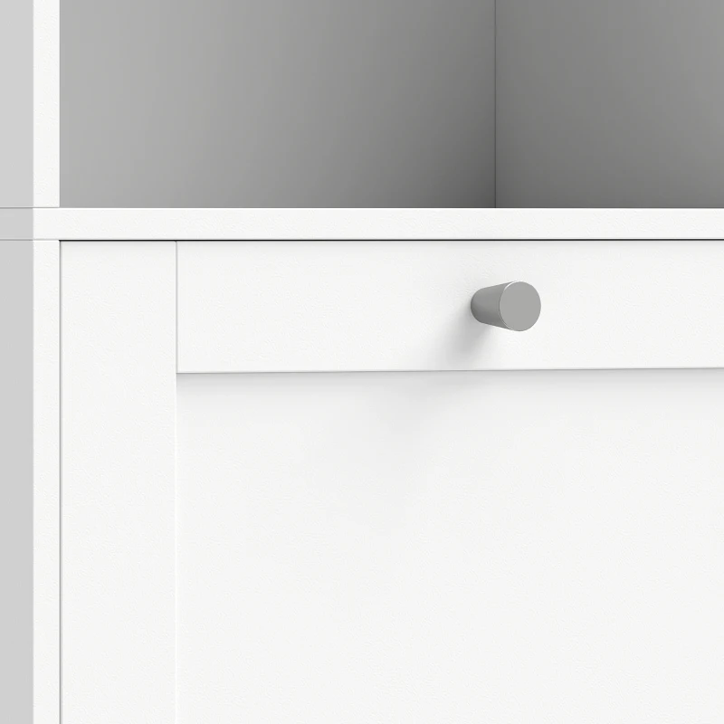 HOMCOM Mobile Bagno Alto Stretto 170cm, Scomparto Aperto, Ripiano Regolabile, per Lavanderia, Moderno, Bianco
