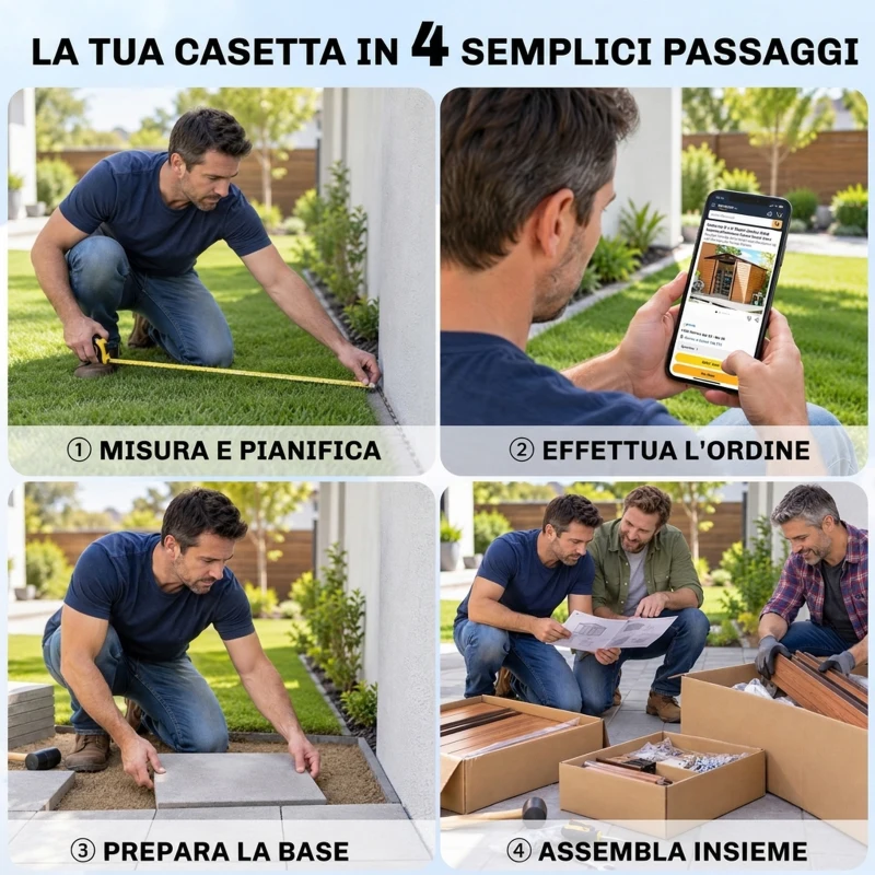 Outsunny Casetta da Giardino in Acciaio Effetto Legno e Doppie Porte Scorrevoli, 278x195x215 cm, Marrone