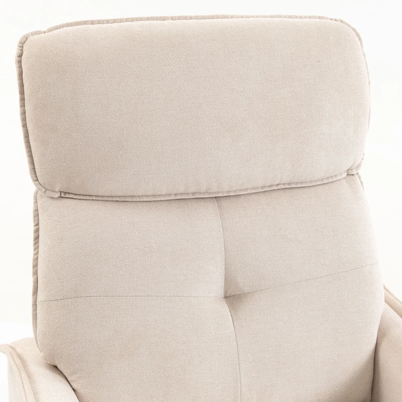 HOMCOM Poltrona Relax Reclinável Elétrica Elevatória com 2 Pontos de Massagem, Assento com Molas e Apoio para os Pés, Chenille Creme