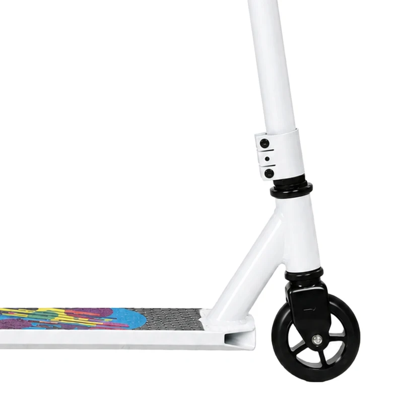 SPORTNOW Scooter Acrobático para Trucos con Plataforma de Aluminio Rodamientos ABEC-7 Ruedas 100 mm Manillar 360° Blanco