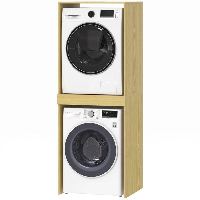 HOMCOM Mobile Lavatrice Asciugatrice, Colonna Lavatrice Asciugatrice, per Bagno Lavanderia, 70x65x192 cm, Rovere
