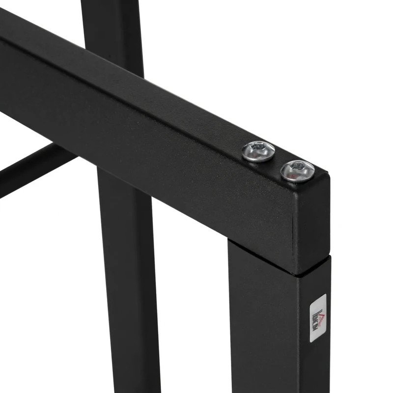 HOMCOM Stojak na drewno kominkowe Półka na drewno Pojemnik na drewno opałowe 100 kg Stal Czarny dł. 40 x szer. 25 x wys. 100 cm