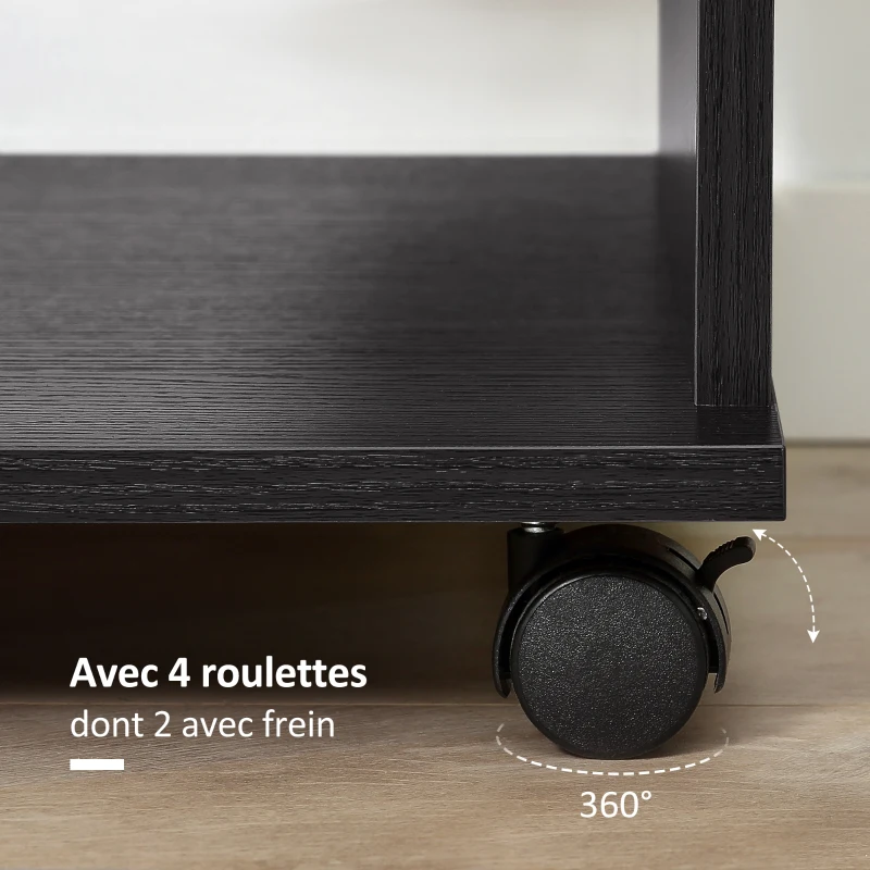 HOMCOM Armoire penderie Armoire de Rangement Mobile Panneaux de Particules Noir