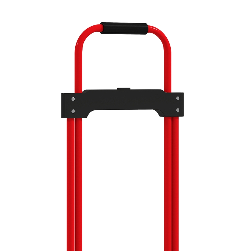HOMCOM Carrello Portapacchi con Maniglia Telescopica, Carrello Pieghevole, Portata 60kg, Telaio Acciaio, Rosso