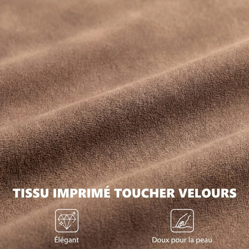 HOMCOM Fauteuil Bureau Massant Vibrant et Chauffant, Chaise Bureau Ergonomique en Velours Imprimé, Dossier Inclinable, Marron