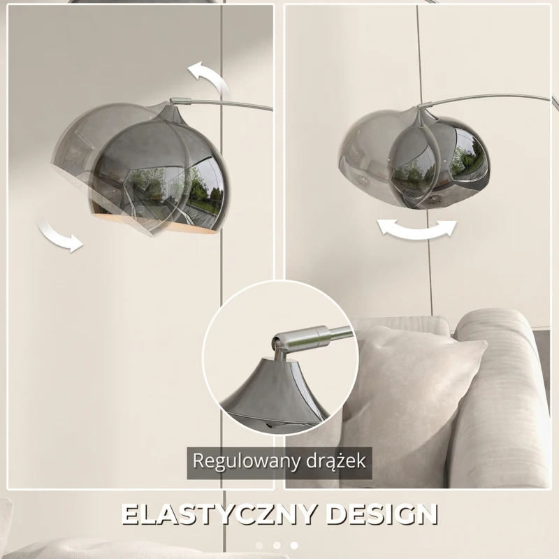 Lampa stojąca regulowana, obrotowa, bez żarówki