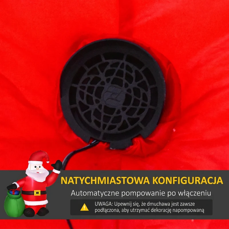 HOMCOM DMUCHANY MIKOŁAJ POMPOWANY ŚWIECĄCY LED