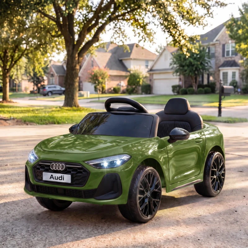 AIYAPLAY Macchina Elettrica per Bambini 12V Audi A5L con Telecomando, Batteria al Litio, 2 Motori, Telecomando, Verde