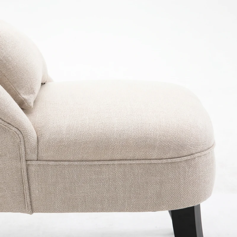 HOMCOM Fotel relaksacyjny z poduszką, styl lniany, wygodny
