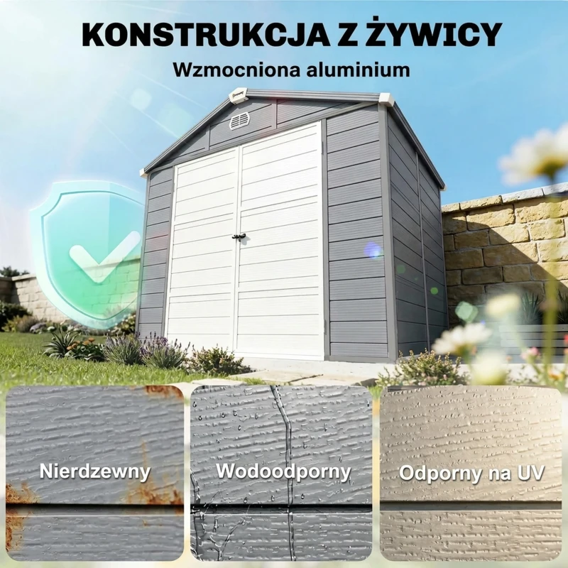 Domek ogrodowy 4,1m³, dach jednospadowy, 240 x 190 cm