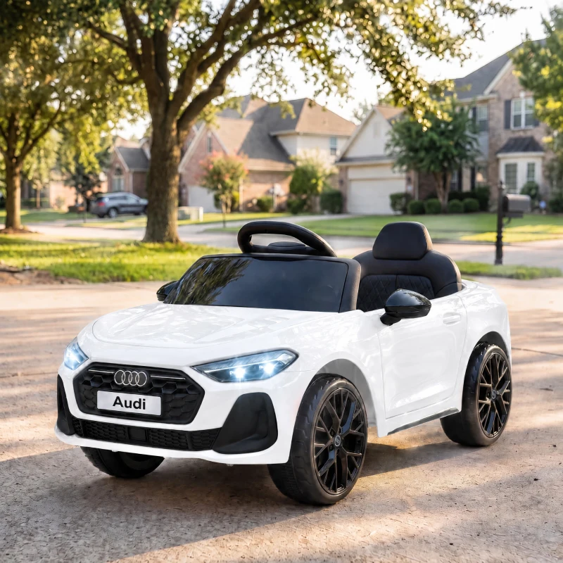 AIYAPLAY Macchina Elettrica per Bambini 12V Audi A5L con Telecomando, Batteria al Litio, 2 Motori, Telecomando, Bianco