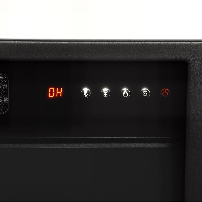 HOMCOM Camino Elettrico da Terra con Cornice Porta TV 50'', 900/1800W, Effetto Fiamma 3D LED Realistico, Bianco
