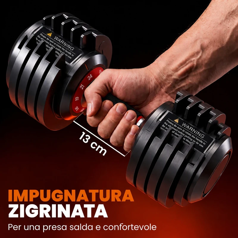 SPORTNOW Set di Manubri Regolabili 48 kg, 5 in 1 con Quick-Dial, Blocco di Sicurezza, Impugnatura Antiscivolo e Vassoio