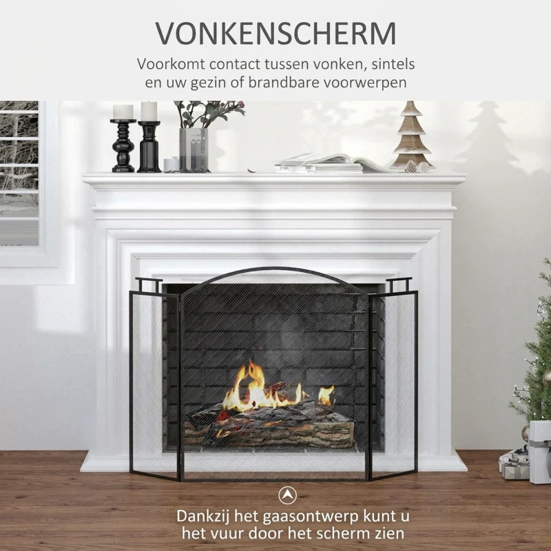 HOMCOM schoorsteenrooster schoorsteenscherm