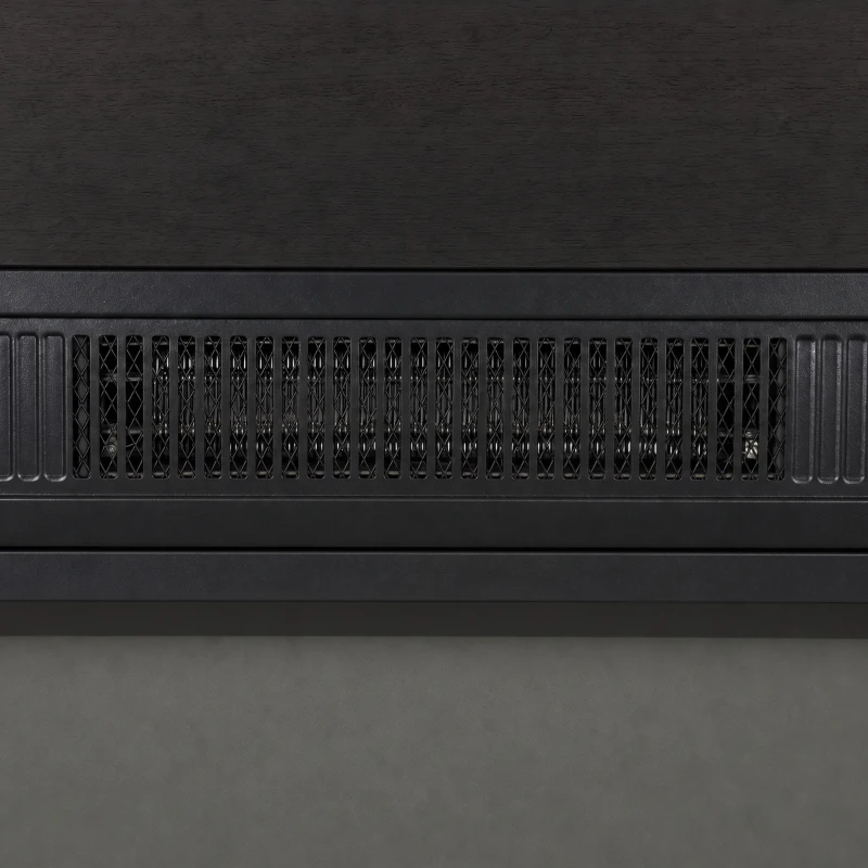 HOMCOM Camino Elettrico da Terra/Incasso con Cornice e Ripiano per TV 55'', 1800W, Effetto Fiamma 3D, Timer, Nero