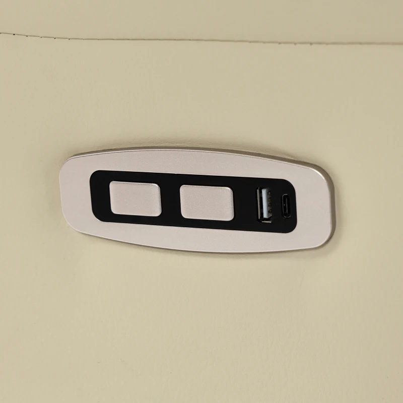 HOMCOM Poltrona Relax Elettrica Reclinabile 160° Girevole con Poggiapiedi, Presa USB e Type-C, in Pelle PU, Beige