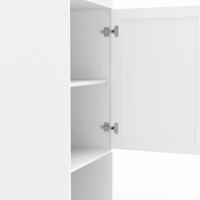 HOMCOM Colonna Bagno Slim con Cesto Portabiancheria Ribaltabile, 40x40x170 cm, Bianco