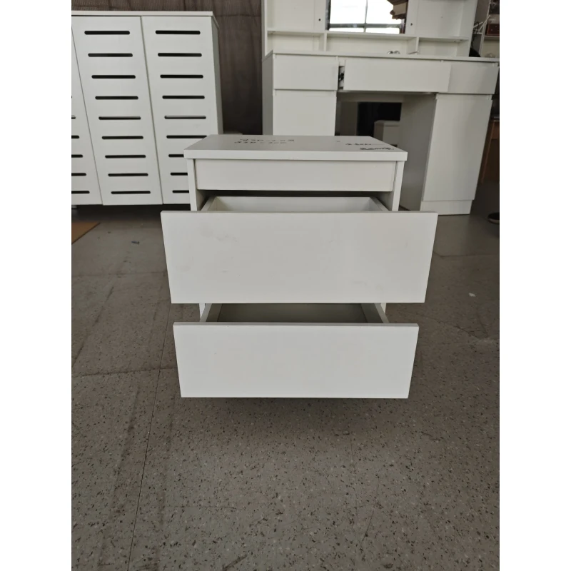HOMCOM Comodino Camera da Letto, Comodino con 2 Cassetti, Tavolino Salotto per Soggiorno, 40x34x46.5cm, Bianco