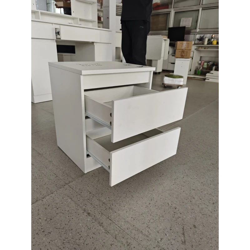 HOMCOM Comodino Camera da Letto, Comodino con 2 Cassetti, Tavolino Salotto per Soggiorno, 40x34x46.5cm, Bianco