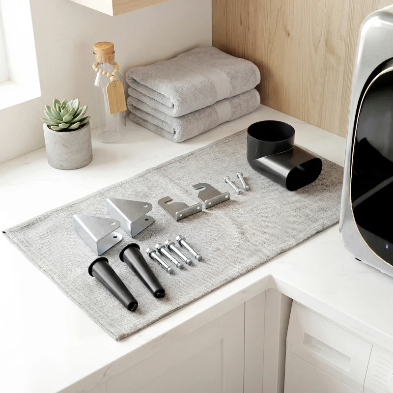 HOMCOM Ablufttrockner 2,5 kg mit Smart-Modus, 800 W Kompakttrockner mit Edelstahltrommel, Silber
