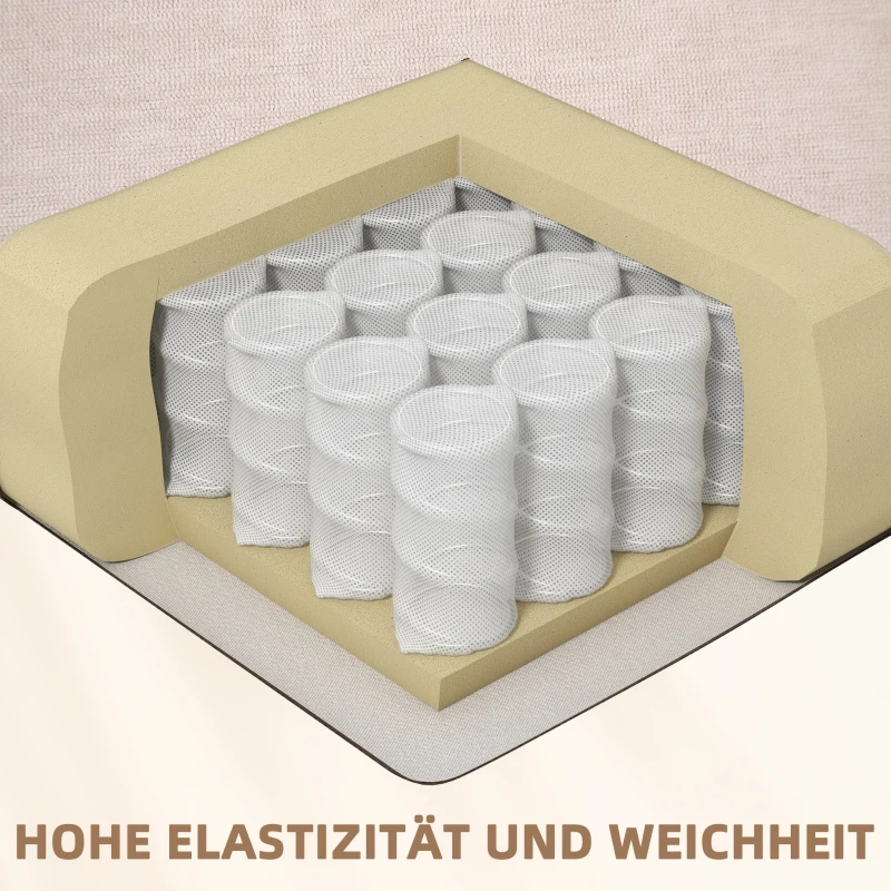 HOMCOM Massagestoel met Verwarmings- en Ligfunctie Draaibaar, Beige(m-7)