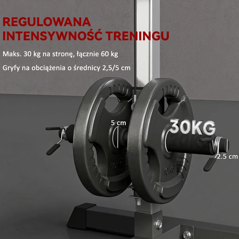 Atlas HOMCOM z kołem pasowym regulowanym siedziskiem i kilkoma pozycjami linek do wzmacniania mięśni urządzenie treningowe fitnessu w domu stal kolor czarny 180 x 183 x 219 cm