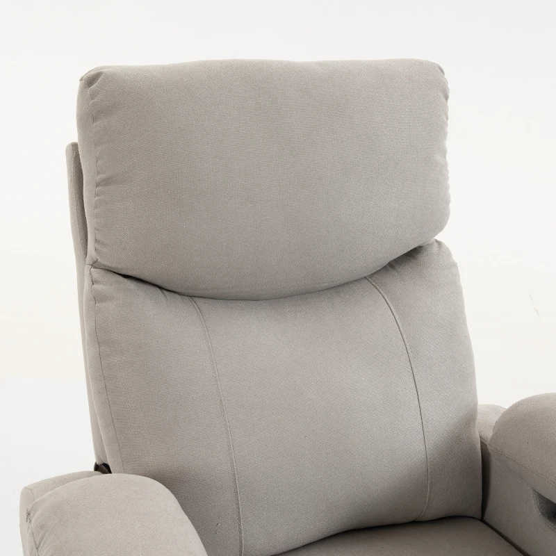 HOMCOM Elektrische Relaxfauteuil met Massage en Verwarming, 270° Draaibaar en Schommelend, 3D-armleuningen, Verstelbare Hoofdsteun, USB-C/USB, Lichtgrijs