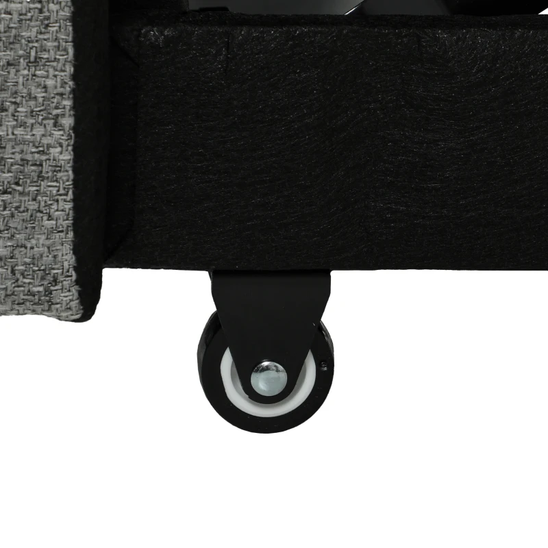 HOMCOM Divano Letto 2 Posti 3 in 1 in Lino con 2 Cuscini, Estraibile Clic Clac Reclinabile, Seduta Imbottita, Grigio