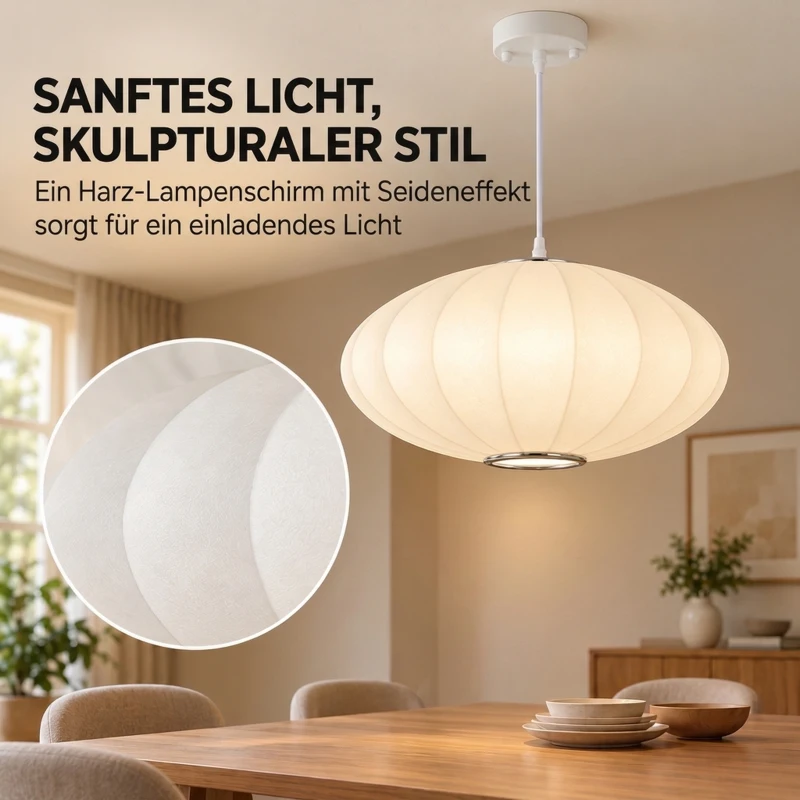 HOMCOM Pendelleuchte höhenverstellbare Hängelampe mit E27 Fassung in Weiß