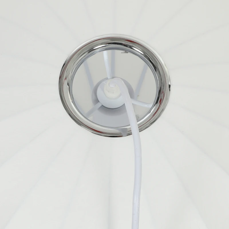 HOMCOM In hoogte verstelbare hanglamp met E14-fitting in wit en goud