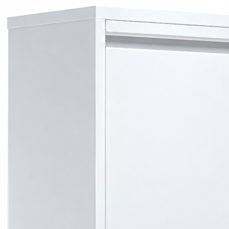 HOMCOM Meuble Poubelle de Tri Sélectif 60 L (4 x 15 L), 4 Compartiments, Fermeture Amortie, Seaux Intérieurs Amovibles, Blanc