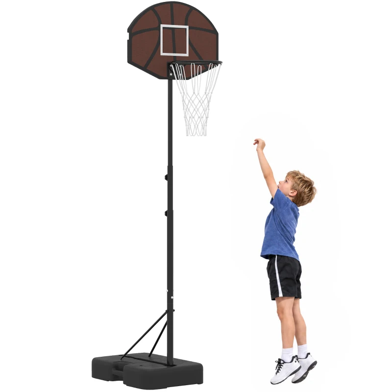 AIYAPLAY Basketballkorb Kinder 172,5-199 cm Höhenverstellbar Basketballständer mit 67 x 45 cm Rückwand Dreibein-Stütze