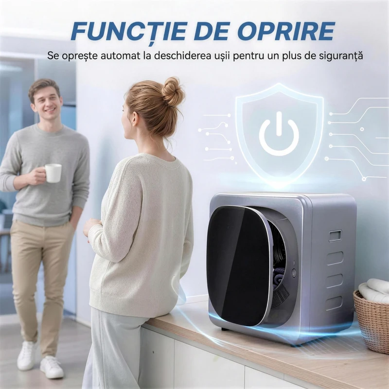 HOMCOM Uscător de Rufe cu Capacitate de 2.5kg, cu Temporizator, Încărcare Frontală, Argintiu