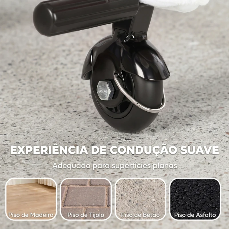 AIYAPLAY Cavalo de Brincar com Rodas, Som de Cascos, Música, Pedais e Pegas, Estrutura Metálica, +3 Anos, 50 kg, Rosa