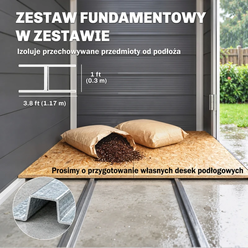 Schowek Ogrodowy Outsunny, 1,1 m², z Siodłowym Dachem, 133 x 102 x 180/208 cm