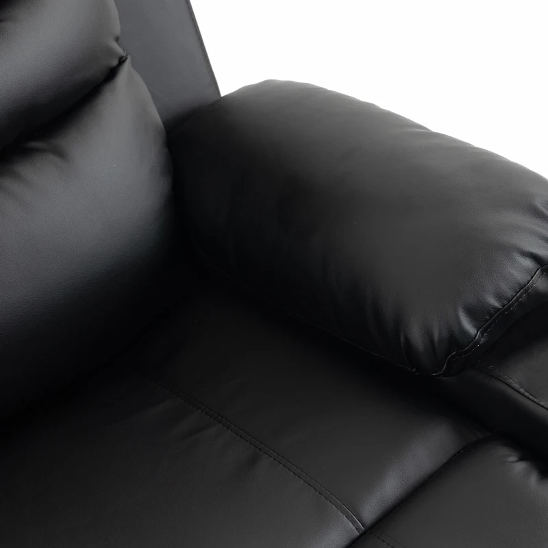 HOMCOM Sillón Relax Reclinable Eléctrico Levanta Personas con Masaje Vibratorio y Calor Puerto USB Control Remoto Negro