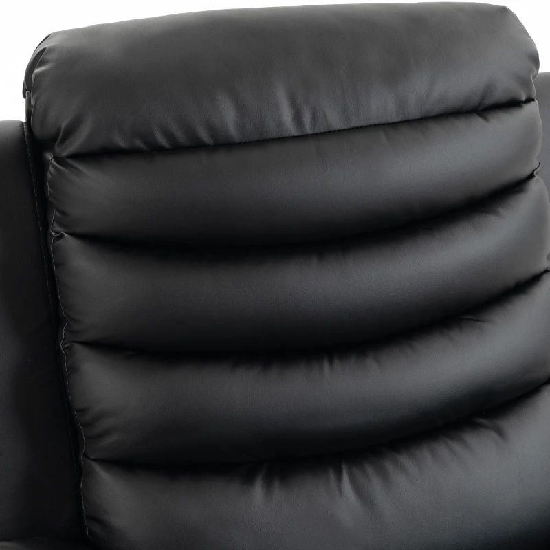 HOMCOM Sillón Relax Reclinable Eléctrico Levanta Personas con Masaje Vibratorio y Calor Puerto USB Control Remoto Negro