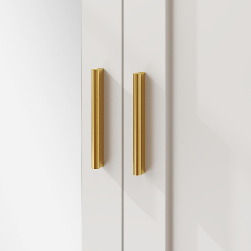 HOMCOM Armario Dormitorio 2 Puertas y 2 Cajones Armario Ropero con Espejo Barra para Colgar 80x50x180 cm Blanco