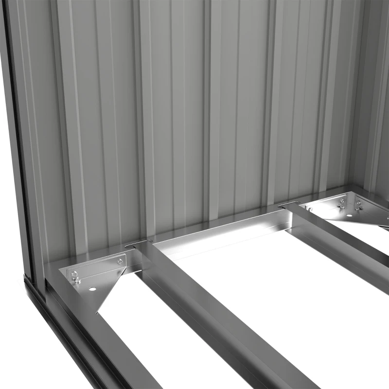 Outsunny Casetilla para Leña de Acero Galvanizado con Base Elevada y Techo Inclinado 150x66,5x150 cm Gris Oscuro