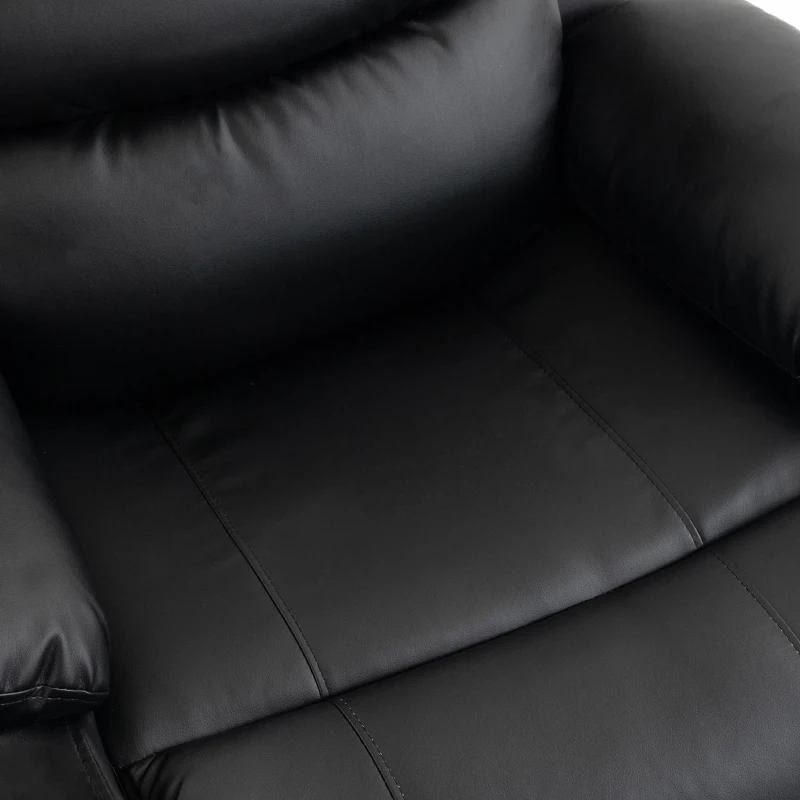 HOMCOM Sillón Relax Reclinable Eléctrico Levanta Personas con Masaje Vibratorio y Calor Puerto USB Control Remoto Negro