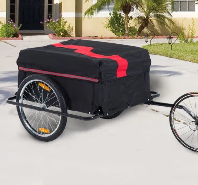 HOMCOM Transportaanhanger fietsaanhanger vrachtaanhanger fiets aanhanger zwart