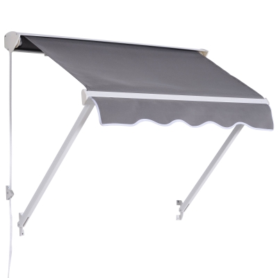 Outsunny Luifel zonwering balkonzonwering knikarmtrekker aluminium 120 x 70 cm 2 kleuren