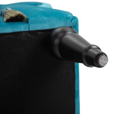 HOMCOM luxe zitbank gestoffeerde bank populierenhout rubber blauw
