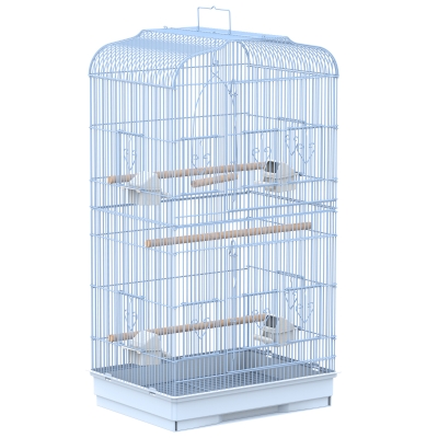 Vogelkooi volière vogelhuis metalen vogelhuis voor vogels met staander wit