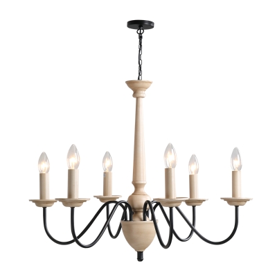 Kroonluchter traditioneel design hanglamp met 6 lampen hanglamp met glas